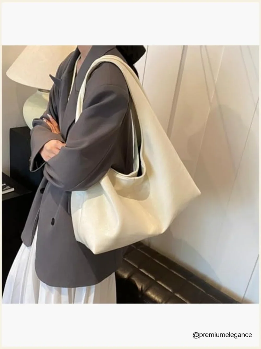 Large Slouchy Hobo Work Tote Bag Faux Leather Shoulder Bag